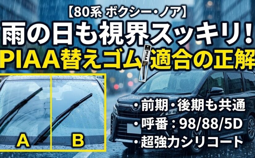 【80系ボクシー・ノア】PIAAワイパー替えゴム適合の正解はこれ！前期・後期も共通の決定版